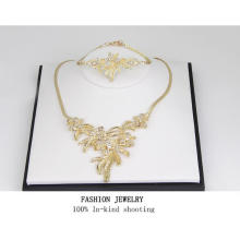 Collar largo de oro de Dubai conjunto de joyas plateado Whosale Lot